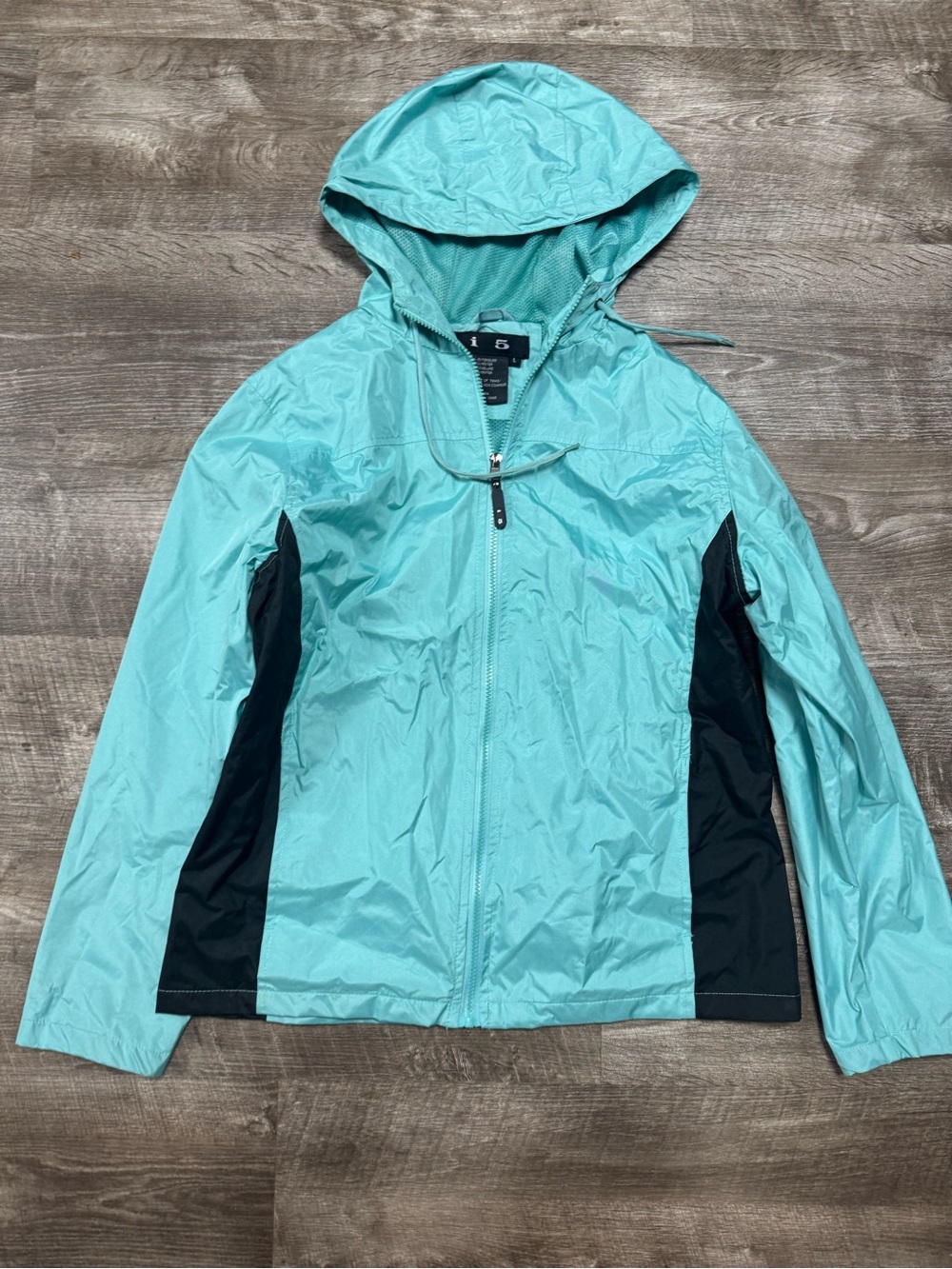 I5 Blue Full Zip Rain Jacket Size Large